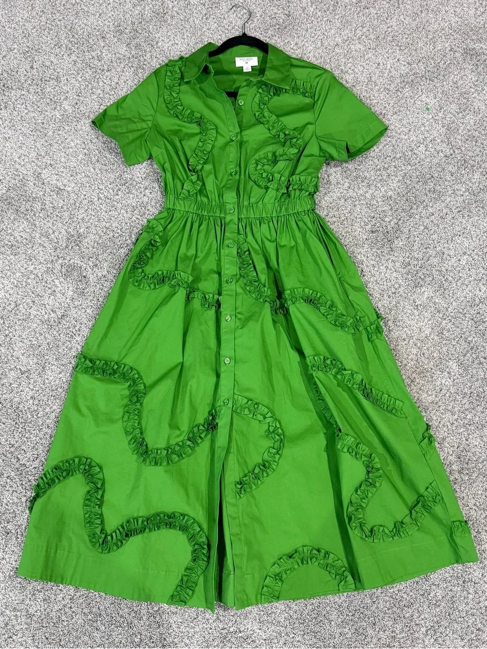 Women's Ribbon Short Sleeve Midi Shirtdress Kate Spade Target Green Women’s XS